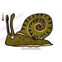 Cute Brown Snail Embroidery Design